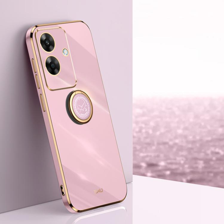 XINLI ขอบตรง 6D Electroplate เคสโทรศัพท์ TPU พร้อมที่ใส่แหวน, For Realme C75, For Realme GT 7 Pro 5G, For Realme Note 60 4G, For Realme 13 Pro Global, For Realme 11 5G, For Realme C53 2023