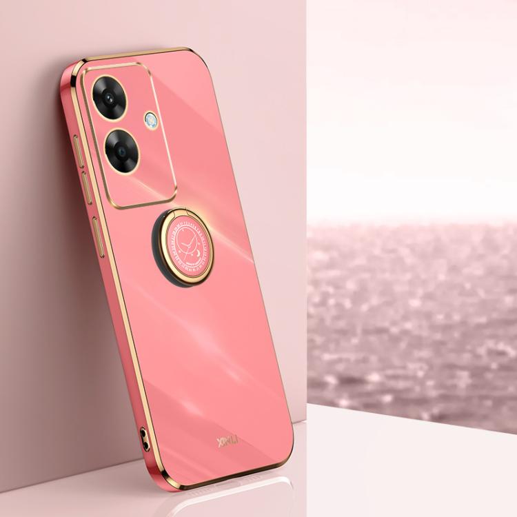 XINLI ขอบตรง 6D Electroplate เคสโทรศัพท์ TPU พร้อมที่ใส่แหวน, For Realme C75, For Realme GT 7 Pro 5G, For Realme Note 60 4G, For Realme 13 Pro Global, For Realme 11 5G, For Realme C53 2023