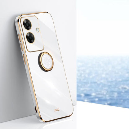 XINLI ขอบตรง 6D Electroplate เคสโทรศัพท์ TPU พร้อมที่ใส่แหวน, For Realme C75, For Realme GT 7 Pro 5G, For Realme Note 60 4G, For Realme 13 Pro Global, For Realme 11 5G, For Realme C53 2023