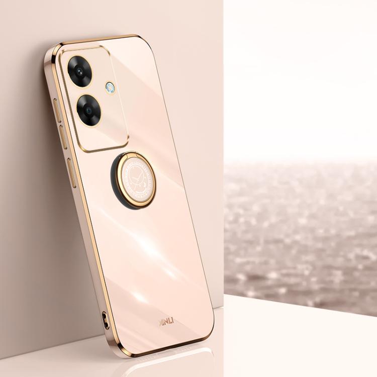 XINLI ขอบตรง 6D Electroplate เคสโทรศัพท์ TPU พร้อมที่ใส่แหวน, For Realme C75, For Realme GT 7 Pro 5G, For Realme Note 60 4G, For Realme 13 Pro Global, For Realme 11 5G, For Realme C53 2023