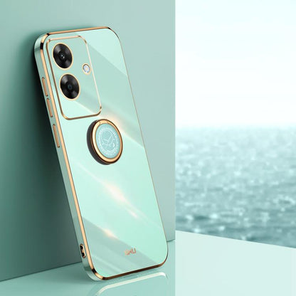 XINLI ขอบตรง 6D Electroplate เคสโทรศัพท์ TPU พร้อมที่ใส่แหวน, For Realme C75, For Realme GT 7 Pro 5G, For Realme Note 60 4G, For Realme 13 Pro Global, For Realme 11 5G, For Realme C53 2023