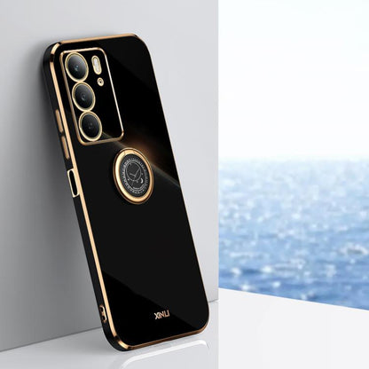 XINLI ขอบตรง 6D Electroplate เคสโทรศัพท์ TPU พร้อมที่ใส่แหวน, For Realme C75, For Realme GT 7 Pro 5G, For Realme Note 60 4G, For Realme 13 Pro Global, For Realme 11 5G, For Realme C53 2023