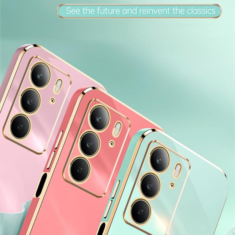 XINLI ขอบตรง 6D Electroplate เคสโทรศัพท์ TPU พร้อมที่ใส่แหวน, For Realme C75, For Realme GT 7 Pro 5G, For Realme Note 60 4G, For Realme 13 Pro Global, For Realme 11 5G, For Realme C53 2023