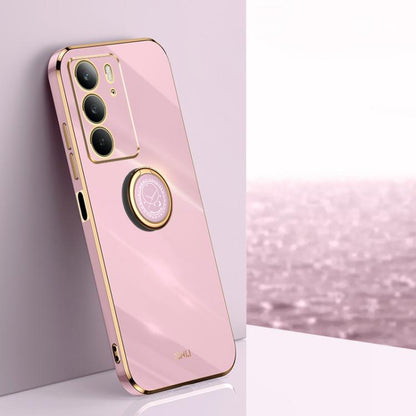XINLI ขอบตรง 6D Electroplate เคสโทรศัพท์ TPU พร้อมที่ใส่แหวน, For Realme C75, For Realme GT 7 Pro 5G, For Realme Note 60 4G, For Realme 13 Pro Global, For Realme 11 5G, For Realme C53 2023