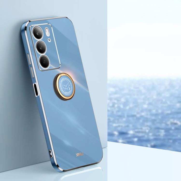 XINLI ขอบตรง 6D Electroplate เคสโทรศัพท์ TPU พร้อมที่ใส่แหวน, For Realme C75, For Realme GT 7 Pro 5G, For Realme Note 60 4G, For Realme 13 Pro Global, For Realme 11 5G, For Realme C53 2023
