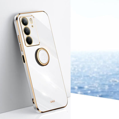 XINLI ขอบตรง 6D Electroplate เคสโทรศัพท์ TPU พร้อมที่ใส่แหวน, For Realme C75, For Realme GT 7 Pro 5G, For Realme Note 60 4G, For Realme 13 Pro Global, For Realme 11 5G, For Realme C53 2023