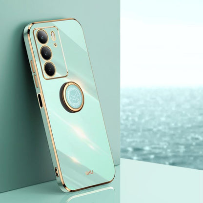 XINLI ขอบตรง 6D Electroplate เคสโทรศัพท์ TPU พร้อมที่ใส่แหวน, For Realme C75, For Realme GT 7 Pro 5G, For Realme Note 60 4G, For Realme 13 Pro Global, For Realme 11 5G, For Realme C53 2023