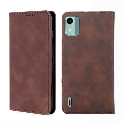 Skin Feel เคสโทรศัพท์หนังแม่เหล็ก, For Nokia C12, For Nokia G42 5G, For Nokia C22, For Nokia C32, For Nokia G11 Plus, For Nokia C300 4G US Version, For Nokia C110 4G, For Nokia C02 TA-1522