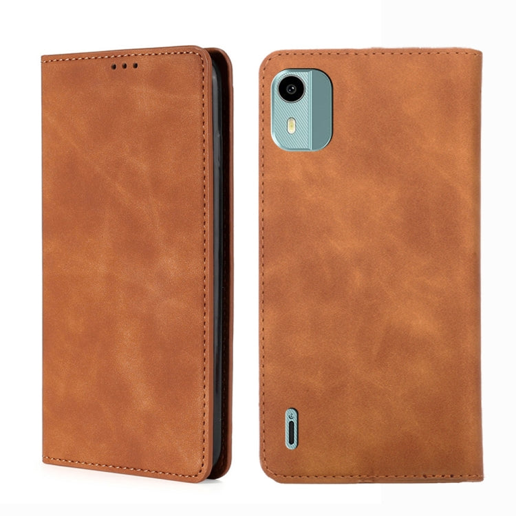 Skin Feel เคสโทรศัพท์หนังแม่เหล็ก, For Nokia C12, For Nokia G42 5G, For Nokia C22, For Nokia C32, For Nokia G11 Plus, For Nokia C300 4G US Version, For Nokia C110 4G, For Nokia C02 TA-1522