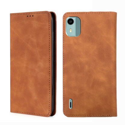 Skin Feel เคสโทรศัพท์หนังแม่เหล็ก, For Nokia C12, For Nokia G42 5G, For Nokia C22, For Nokia C32, For Nokia G11 Plus, For Nokia C300 4G US Version, For Nokia C110 4G, For Nokia C02 TA-1522