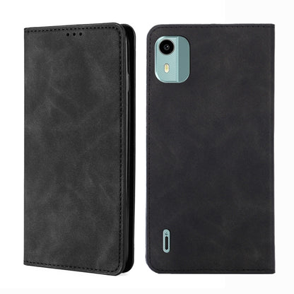 Skin Feel เคสโทรศัพท์หนังแม่เหล็ก, For Nokia C12, For Nokia G42 5G, For Nokia C22, For Nokia C32, For Nokia G11 Plus, For Nokia C300 4G US Version, For Nokia C110 4G, For Nokia C02 TA-1522
