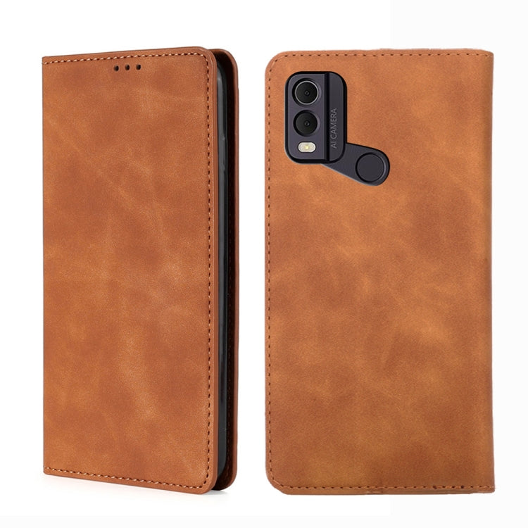Skin Feel เคสโทรศัพท์หนังแม่เหล็ก, For Nokia C12, For Nokia G42 5G, For Nokia C22, For Nokia C32, For Nokia G11 Plus, For Nokia C300 4G US Version, For Nokia C110 4G, For Nokia C02 TA-1522