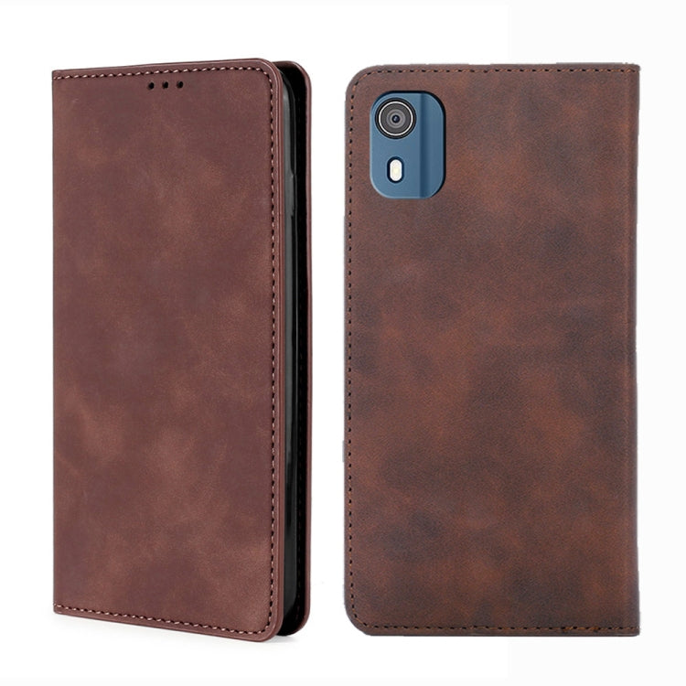 Skin Feel เคสโทรศัพท์หนังแม่เหล็ก, For Nokia C12, For Nokia G42 5G, For Nokia C22, For Nokia C32, For Nokia G11 Plus, For Nokia C300 4G US Version, For Nokia C110 4G, For Nokia C02 TA-1522