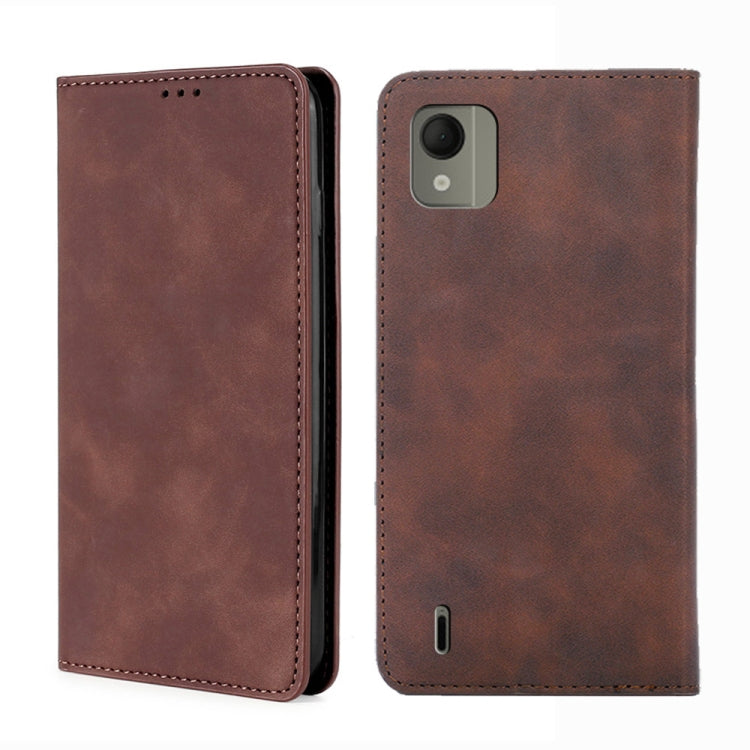 Skin Feel เคสโทรศัพท์หนังแม่เหล็ก, For Nokia C12, For Nokia G42 5G, For Nokia C22, For Nokia C32, For Nokia G11 Plus, For Nokia C300 4G US Version, For Nokia C110 4G, For Nokia C02 TA-1522