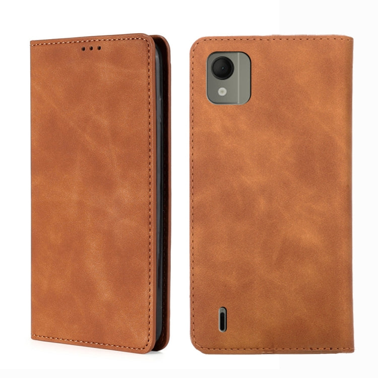 Skin Feel เคสโทรศัพท์หนังแม่เหล็ก, For Nokia C12, For Nokia G42 5G, For Nokia C22, For Nokia C32, For Nokia G11 Plus, For Nokia C300 4G US Version, For Nokia C110 4G, For Nokia C02 TA-1522