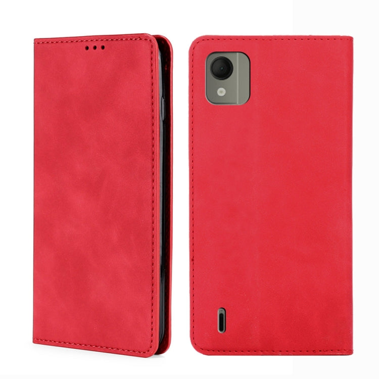 Skin Feel เคสโทรศัพท์หนังแม่เหล็ก, For Nokia C12, For Nokia G42 5G, For Nokia C22, For Nokia C32, For Nokia G11 Plus, For Nokia C300 4G US Version, For Nokia C110 4G, For Nokia C02 TA-1522