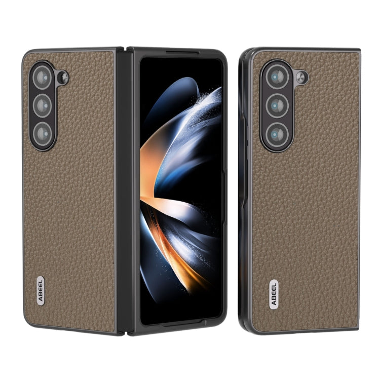ABEEL เคสโทรศัพท์หนังแท้ลายลิ้นจี่, For Samsung Galaxy Z Flip6 / Flip7 FE, For Samsung Galaxy Z Fold6, For Samsung Galaxy S24 Ultra 5G, For Samsung Galaxy S23 FE 5G, For Samsung Galaxy Z Fold5, For Samsung Galaxy Z Flip5