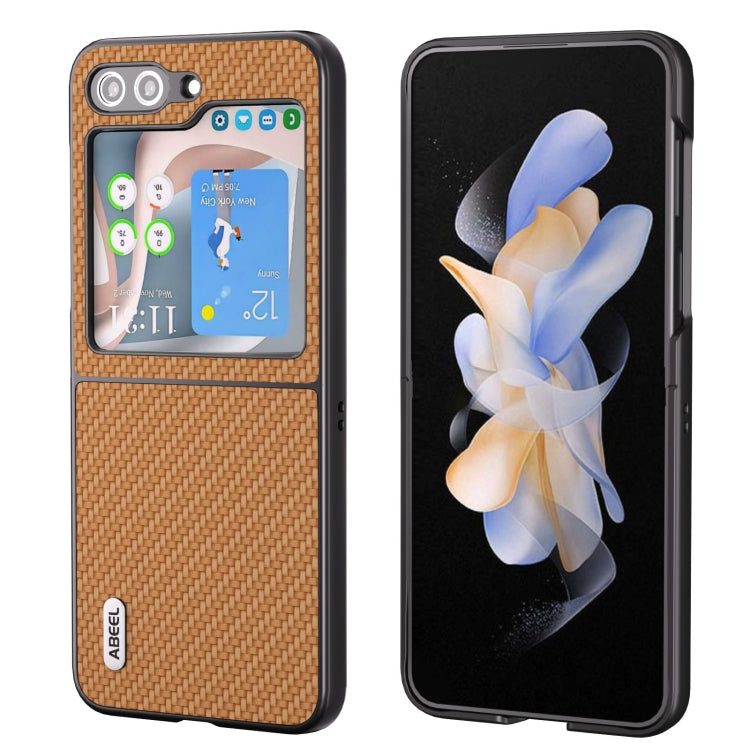 เคสโทรศัพท์ป้องกันพื้นผิวคาร์บอนไฟเบอร์ ABEEL, For Samsung Galaxy Z Flip5