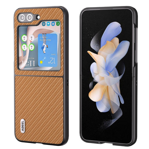 เคสโทรศัพท์ป้องกันพื้นผิวคาร์บอนไฟเบอร์ ABEEL, For Samsung Galaxy Z Flip5