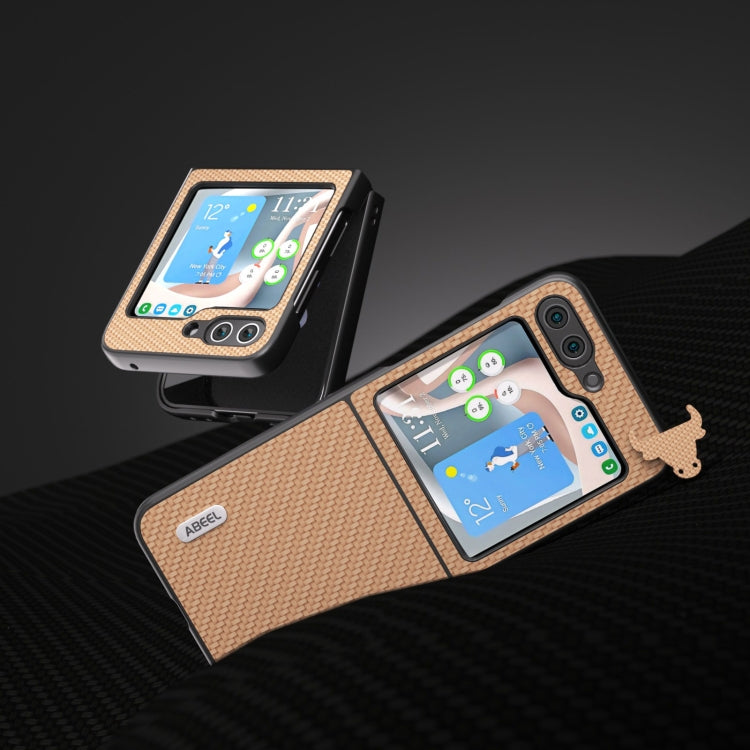 เคสโทรศัพท์ป้องกันพื้นผิวคาร์บอนไฟเบอร์ ABEEL, For Samsung Galaxy Z Flip5