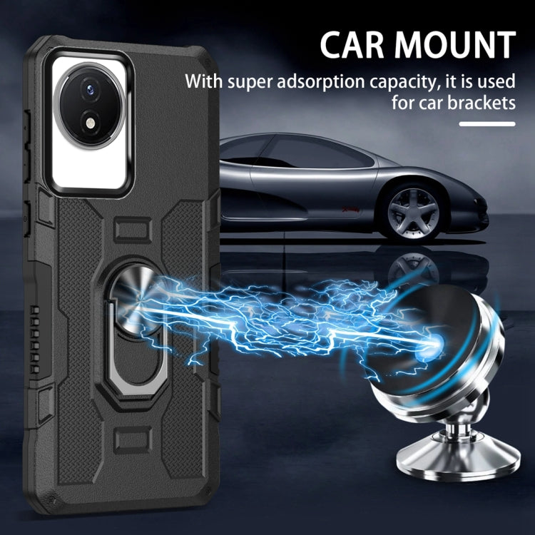 เคสโทรศัพท์ไฮบริดเกราะผู้ถือแหวน, For vivo Y02, For vivo V27e, For vivo V27