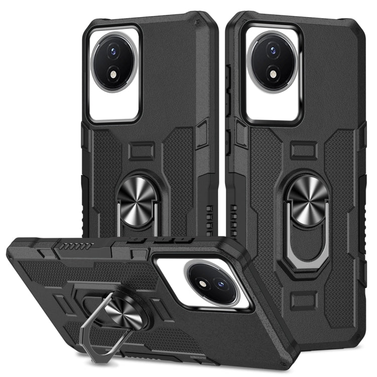 เคสโทรศัพท์ไฮบริดเกราะผู้ถือแหวน, For vivo Y02, For vivo V27e, For vivo V27