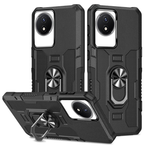 เคสโทรศัพท์ไฮบริดเกราะผู้ถือแหวน, For vivo Y02, For vivo V27e, For vivo V27