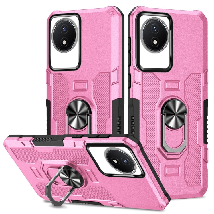 เคสโทรศัพท์ไฮบริดเกราะผู้ถือแหวน, For vivo Y02, For vivo V27e, For vivo V27