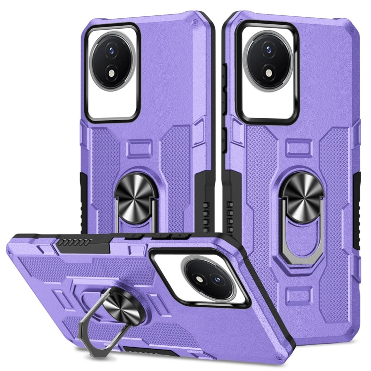 เคสโทรศัพท์ไฮบริดเกราะผู้ถือแหวน, For vivo Y02, For vivo V27e, For vivo V27