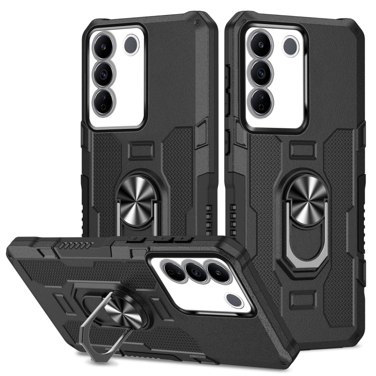 เคสโทรศัพท์ไฮบริดเกราะผู้ถือแหวน, For vivo Y02, For vivo V27e, For vivo V27
