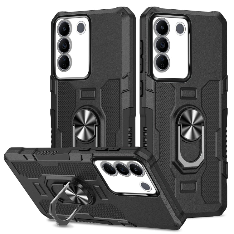 เคสโทรศัพท์ไฮบริดเกราะผู้ถือแหวน, For vivo Y02, For vivo V27e, For vivo V27