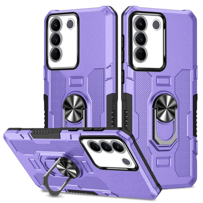 เคสโทรศัพท์ไฮบริดเกราะผู้ถือแหวน, For vivo Y02, For vivo V27e, For vivo V27