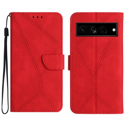 เย็บเคสโทรศัพท์หนังนูน, For Google Pixel 7, For Google Pixel 7 Pro, For Google Pixel 7a, For Google Pixel 6, For Google Pixel 6 Pro, For Google Pixel 6a