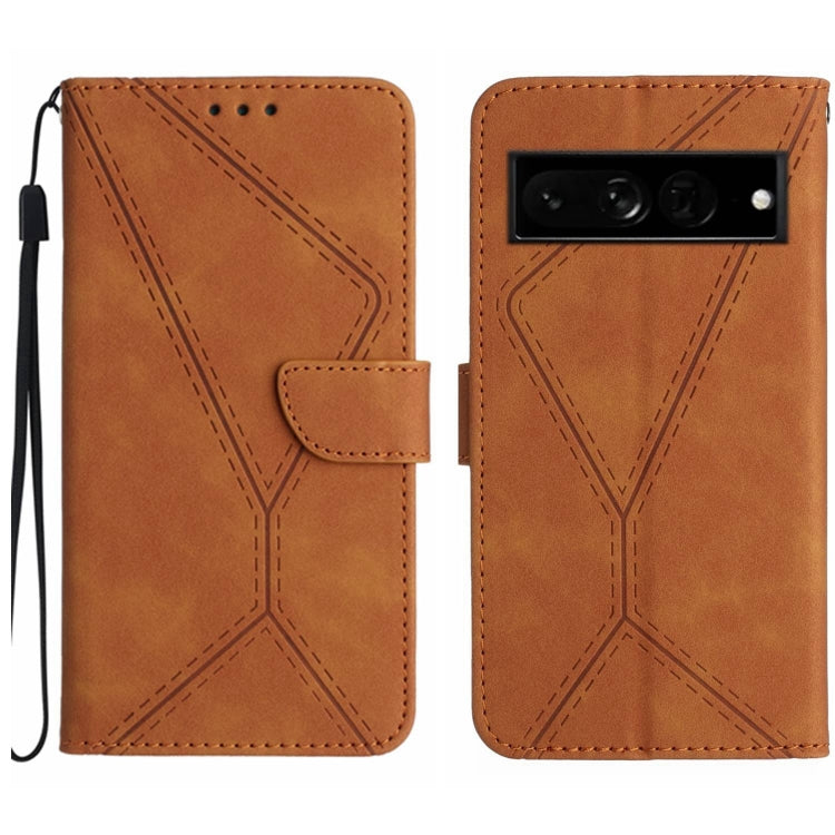 เย็บเคสโทรศัพท์หนังนูน, For Google Pixel 7, For Google Pixel 7 Pro, For Google Pixel 7a, For Google Pixel 6, For Google Pixel 6 Pro, For Google Pixel 6a