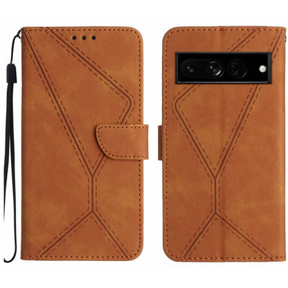 เย็บเคสโทรศัพท์หนังนูน, For Google Pixel 7, For Google Pixel 7 Pro, For Google Pixel 7a, For Google Pixel 6, For Google Pixel 6 Pro, For Google Pixel 6a