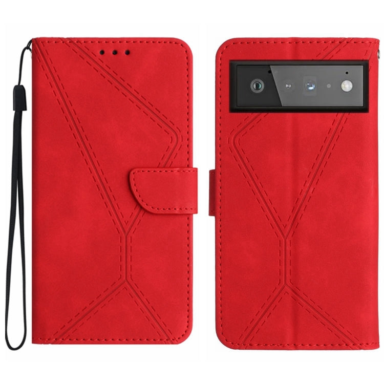เย็บเคสโทรศัพท์หนังนูน, For Google Pixel 7, For Google Pixel 7 Pro, For Google Pixel 7a, For Google Pixel 6, For Google Pixel 6 Pro, For Google Pixel 6a