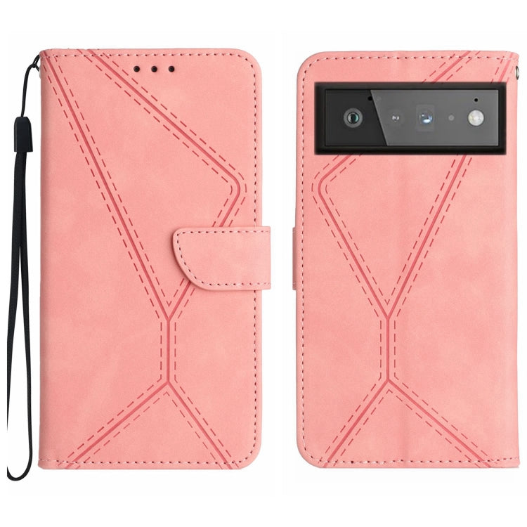 เย็บเคสโทรศัพท์หนังนูน, For Google Pixel 7, For Google Pixel 7 Pro, For Google Pixel 7a, For Google Pixel 6, For Google Pixel 6 Pro, For Google Pixel 6a