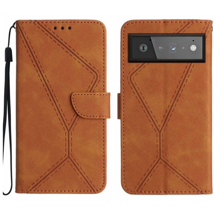 เย็บเคสโทรศัพท์หนังนูน, For Google Pixel 7, For Google Pixel 7 Pro, For Google Pixel 7a, For Google Pixel 6, For Google Pixel 6 Pro, For Google Pixel 6a
