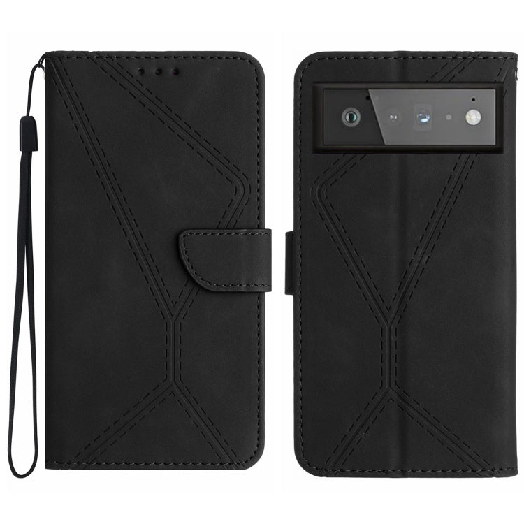 เย็บเคสโทรศัพท์หนังนูน, For Google Pixel 7, For Google Pixel 7 Pro, For Google Pixel 7a, For Google Pixel 6, For Google Pixel 6 Pro, For Google Pixel 6a