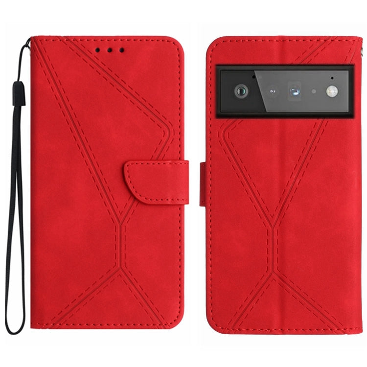 เย็บเคสโทรศัพท์หนังนูน, For Google Pixel 7, For Google Pixel 7 Pro, For Google Pixel 7a, For Google Pixel 6, For Google Pixel 6 Pro, For Google Pixel 6a