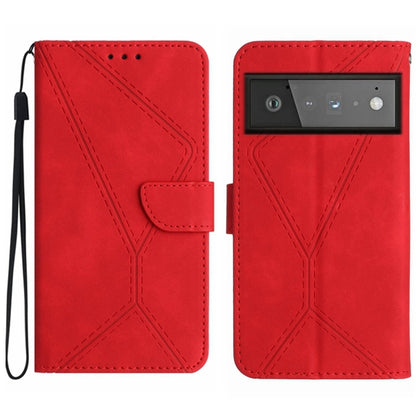 เย็บเคสโทรศัพท์หนังนูน, For Google Pixel 7, For Google Pixel 7 Pro, For Google Pixel 7a, For Google Pixel 6, For Google Pixel 6 Pro, For Google Pixel 6a