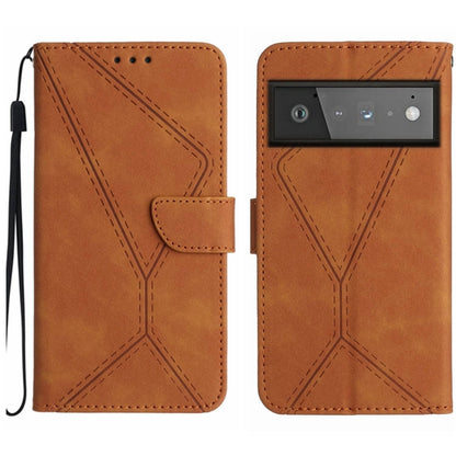 เย็บเคสโทรศัพท์หนังนูน, For Google Pixel 7, For Google Pixel 7 Pro, For Google Pixel 7a, For Google Pixel 6, For Google Pixel 6 Pro, For Google Pixel 6a