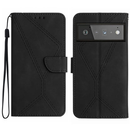 เย็บเคสโทรศัพท์หนังนูน, For Google Pixel 7, For Google Pixel 7 Pro, For Google Pixel 7a, For Google Pixel 6, For Google Pixel 6 Pro, For Google Pixel 6a