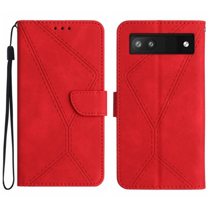 เย็บเคสโทรศัพท์หนังนูน, For Google Pixel 7, For Google Pixel 7 Pro, For Google Pixel 7a, For Google Pixel 6, For Google Pixel 6 Pro, For Google Pixel 6a