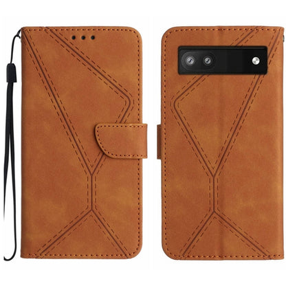 เย็บเคสโทรศัพท์หนังนูน, For Google Pixel 7, For Google Pixel 7 Pro, For Google Pixel 7a, For Google Pixel 6, For Google Pixel 6 Pro, For Google Pixel 6a