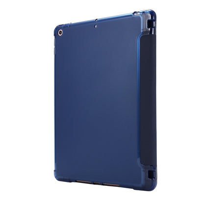 ซองหนังพลิกแนวนอนถุงลมนิรภัยพร้อมที่ใส่สามทบและที่ใส่ปากกา, For iPad 10.2 2021 / 2020 / 2019, For iPad Mini (2019)