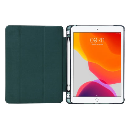 ซองหนังพลิกแนวนอนถุงลมนิรภัยพร้อมที่ใส่สามทบและที่ใส่ปากกา, For iPad 10.2 2021 / 2020 / 2019, For iPad Mini (2019)