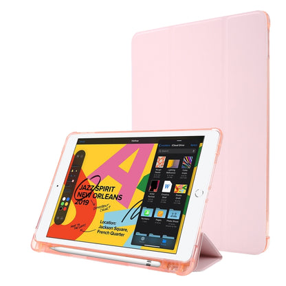 ซองหนังพลิกแนวนอนถุงลมนิรภัยพร้อมที่ใส่สามทบและที่ใส่ปากกา, For iPad 10.2 2021 / 2020 / 2019, For iPad Mini (2019)