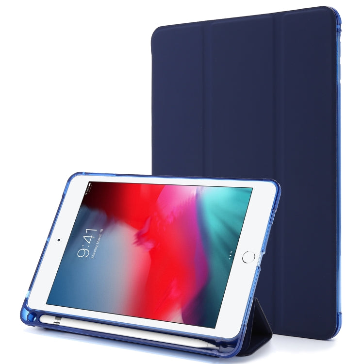 ซองหนังพลิกแนวนอนถุงลมนิรภัยพร้อมที่ใส่สามทบและที่ใส่ปากกา, For iPad 10.2 2021 / 2020 / 2019, For iPad Mini (2019)