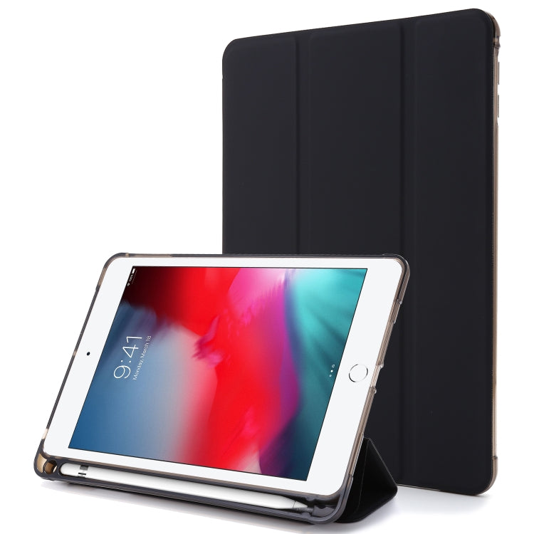 ซองหนังพลิกแนวนอนถุงลมนิรภัยพร้อมที่ใส่สามทบและที่ใส่ปากกา, For iPad 10.2 2021 / 2020 / 2019, For iPad Mini (2019)
